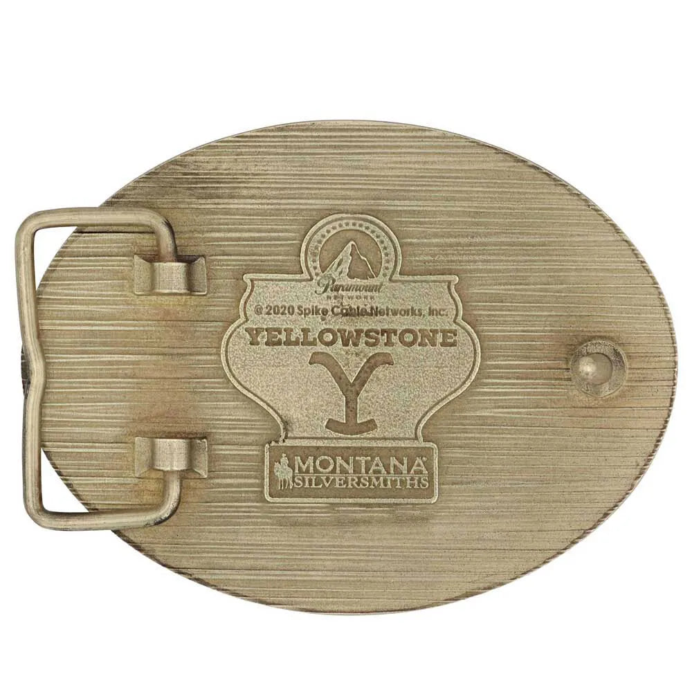 The Yellowstone Y Filigree Oval Belt Buckle