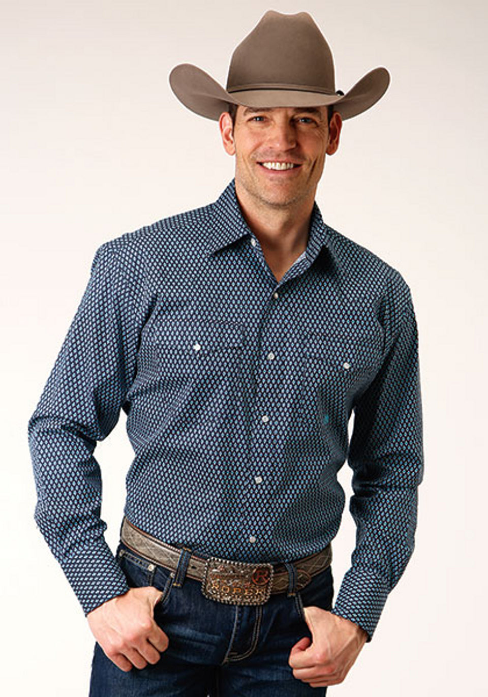 Blue Diamond Navy Men's Snap Up***