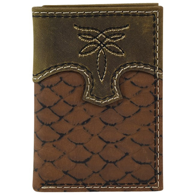 Tony Lama tri fold wallet bass print