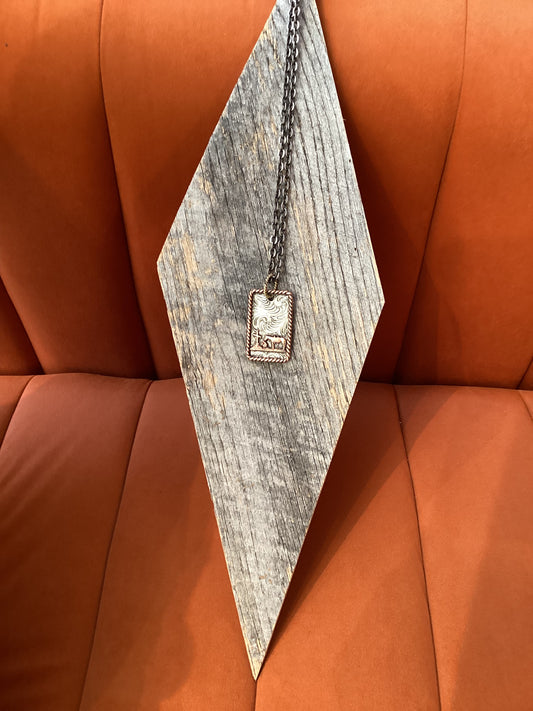 Silver Strike Cowboy Prayer Necklace