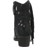 Hair We Go Black Fringe Booties