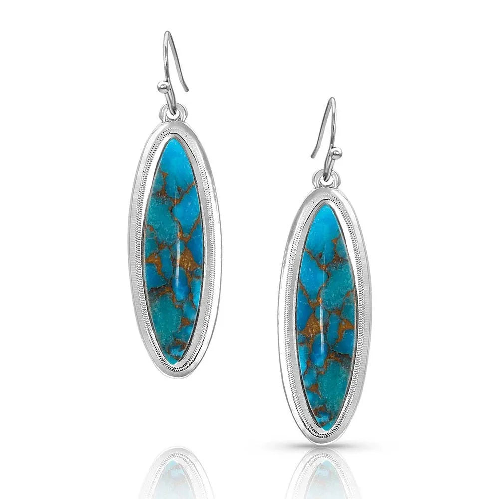 Turquoise silver dangle earrings