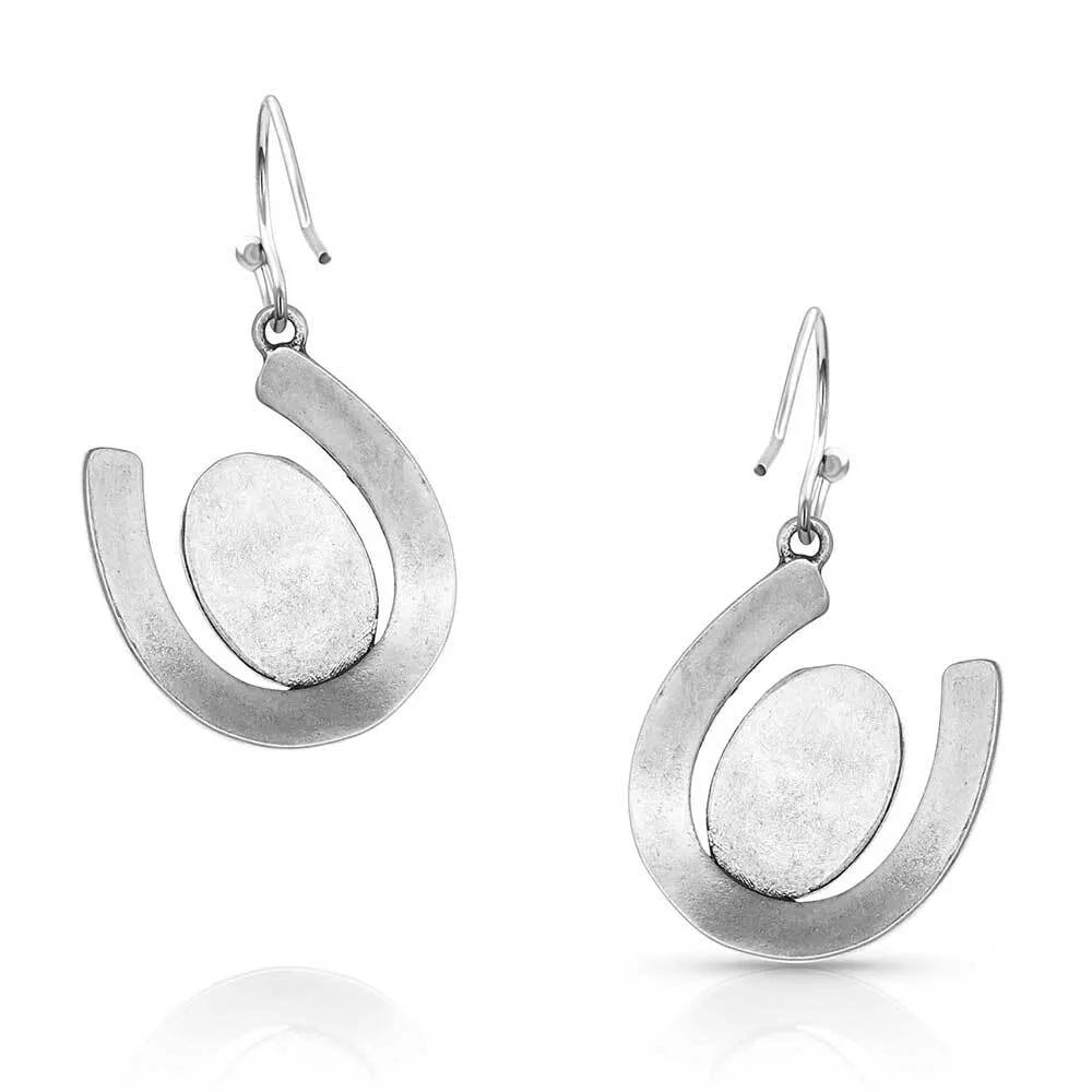 Within Luck Turquoise Horseshoe Earrings