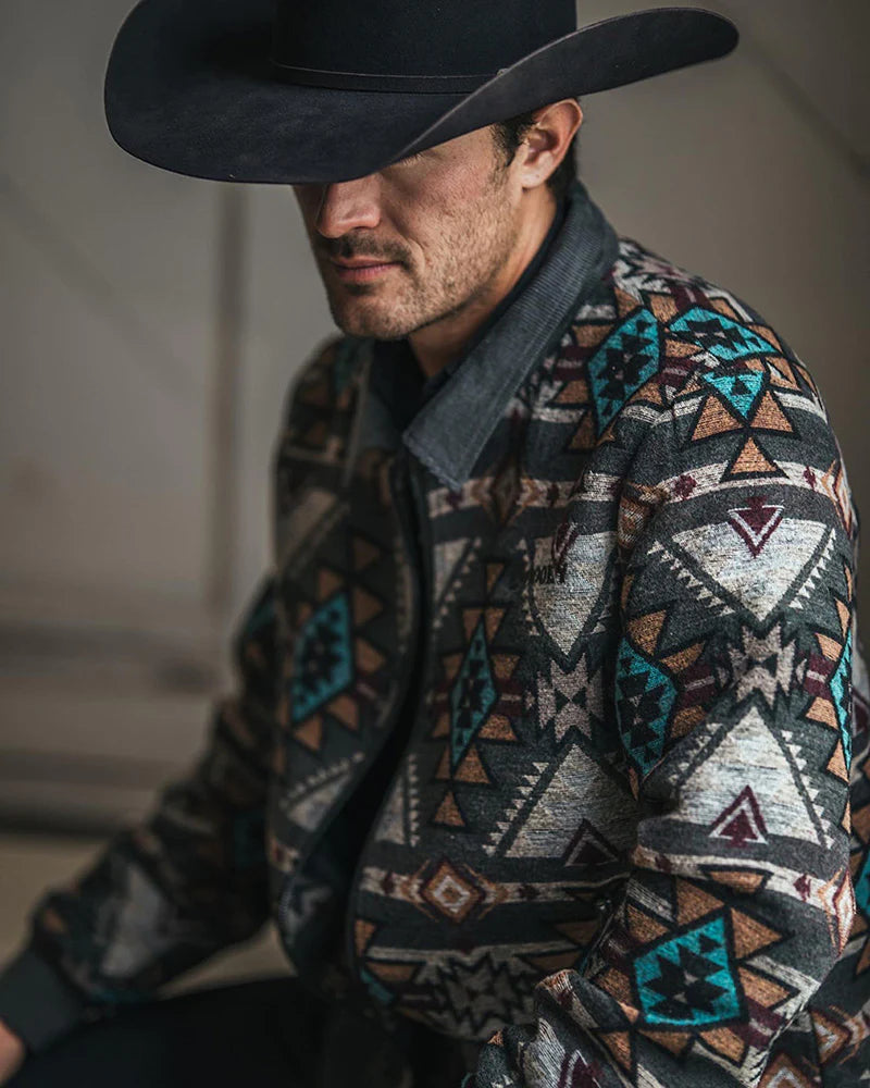 Final Sale ✨Presidio Bomber Jacket Tan & Brown Aztec