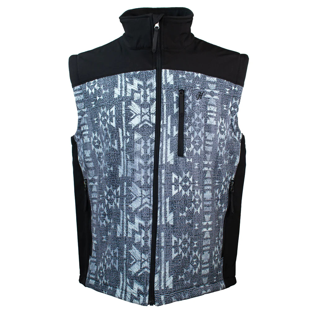 HOOEY SOFTSHELL VEST AZTEC & CHARCOAL