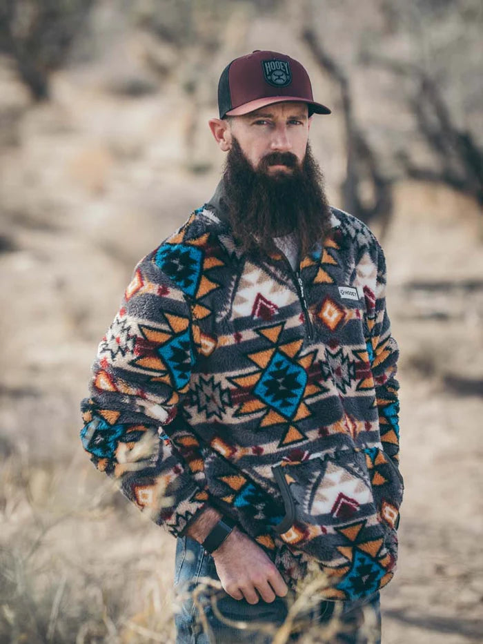 Mens aztec print fleece pullover hotsell