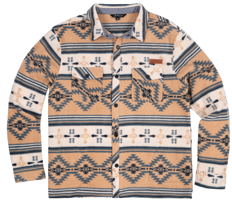 Final Sale ✨ Fleece Shacket Shirt Orange Men's Simply Southern