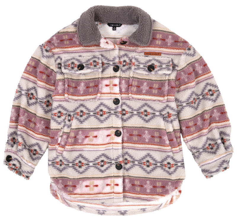 Final Sale ✨ Sherpa Aztec Button Up Shacket Simply Southern