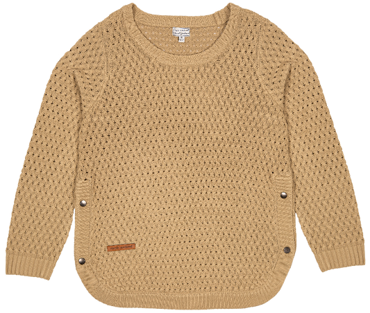 Snap Sweater Beige Women's Simply Southern