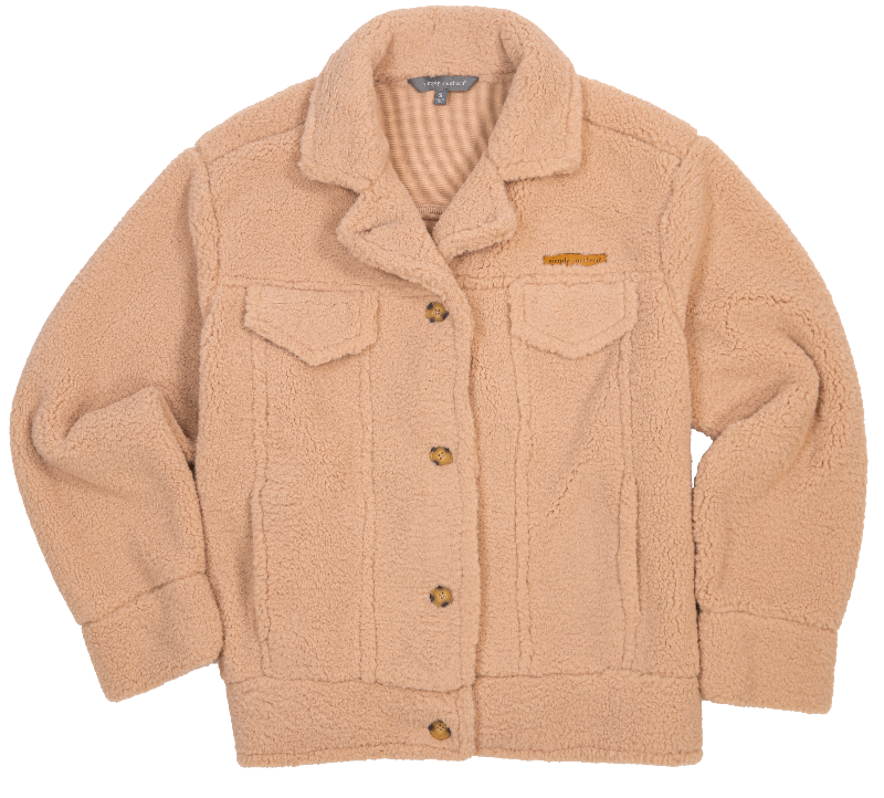 Final Sale ✨ Soft Sherpa Shacket Camel Simply Southern