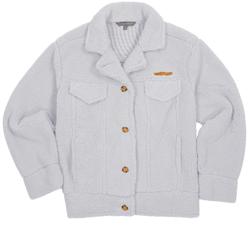 Final Sale ✨ Soft Sherpa Gray Shacket Simply Southern