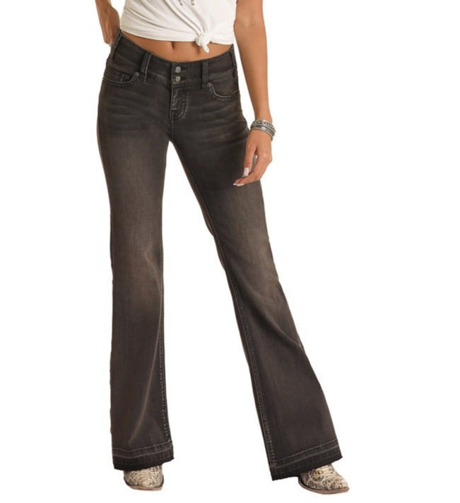 Charlee Charcoal 2 Button Women's Trouser extra stretch