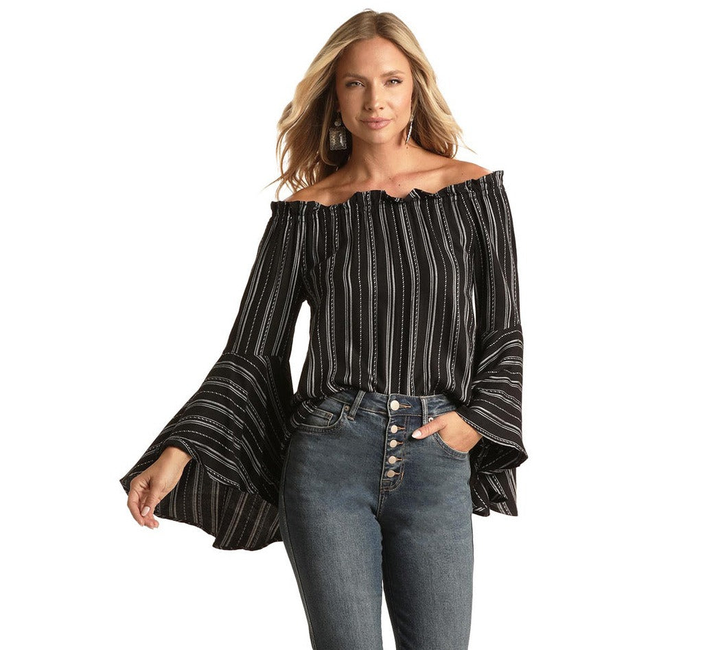 Midnight Sky Bell Sleeve Top