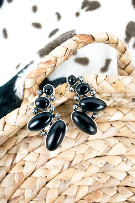 BLACK HOLLOW BLACK EARRINGS