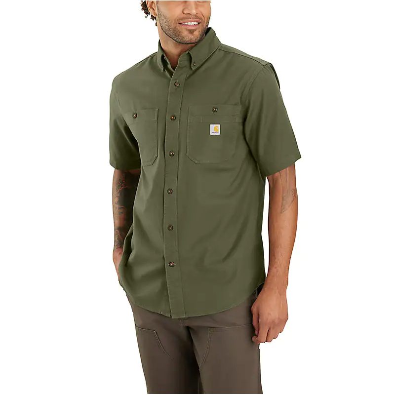Carhartt Men's Rugged Flex Relaxed Fit Midweight Canvas Short Sleeve Shirt Carhartt Men's Rugged Flex Relaxed Fit Midweight Canvas Short Sleeve Shirt