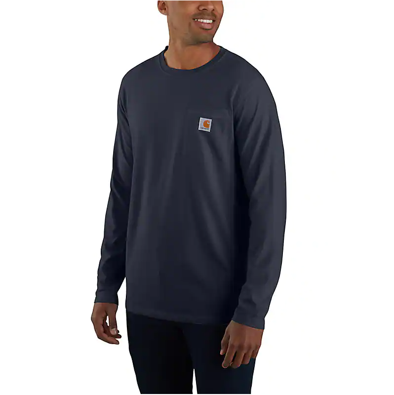 Carhartt Force Long Sleeve Pocket T-Shirt Navy