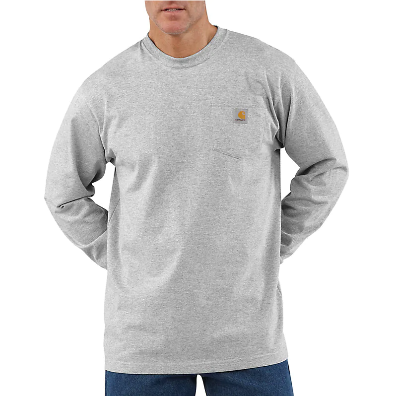 Carhartt Heavyweight Long Sleeve Pocket T-Shirt Gray