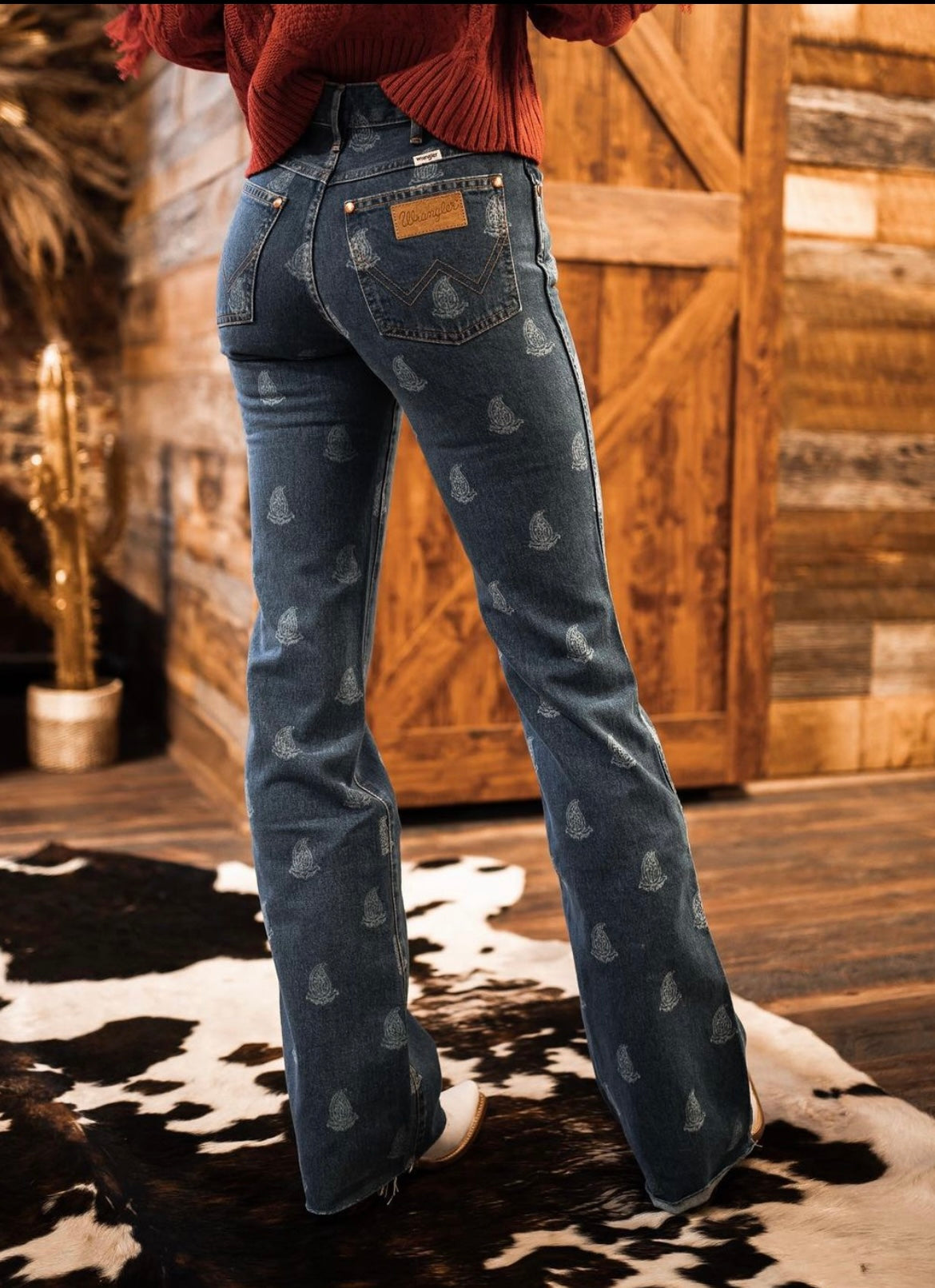 wrangler retro women's rust & coffee paisley maxi dress Western Dresses Stylish, Elegant Dresses for Rodeos, Weddings & More Double C Western Supply