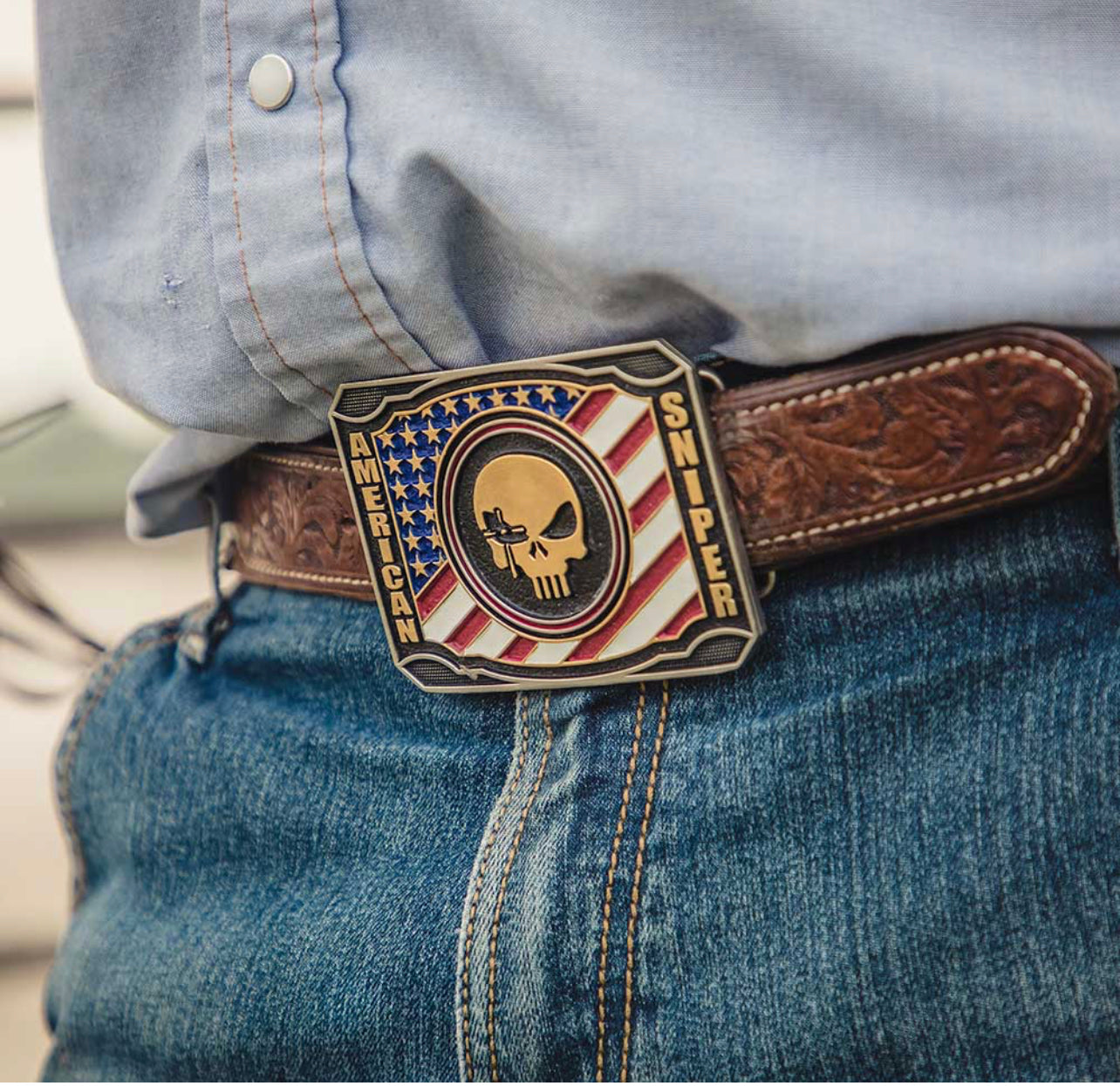 Cool Belt Buckle With Western Black Country Utility Belt