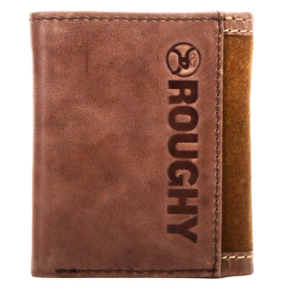 Roughy classic hooey brown leather trifold wallet