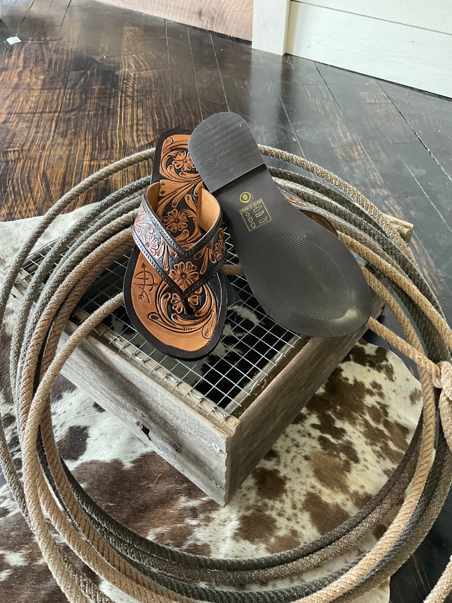 Final Sale✨The Arizona Tooled Leather Sandals