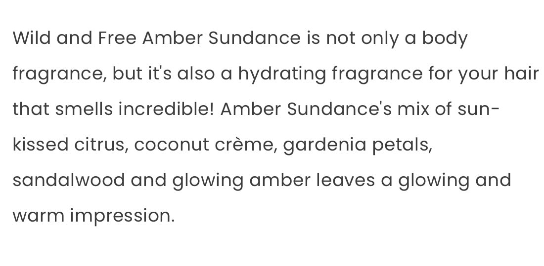 Wild and Free Amber Sundance