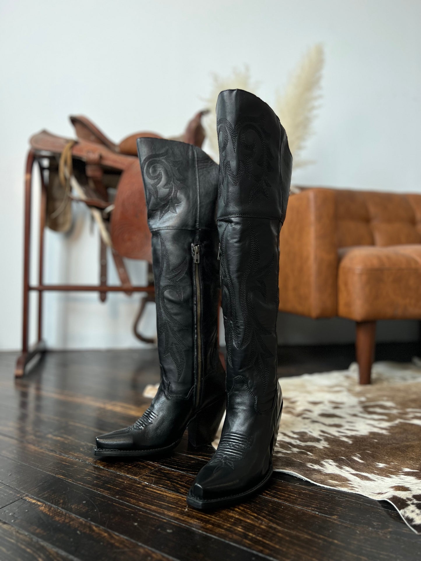 Loretta Jilted Black Knee High Boots