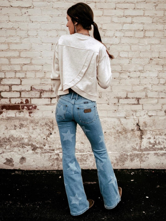 Stellar Wrangler Flare  Denim with Star Print  112328735 mid