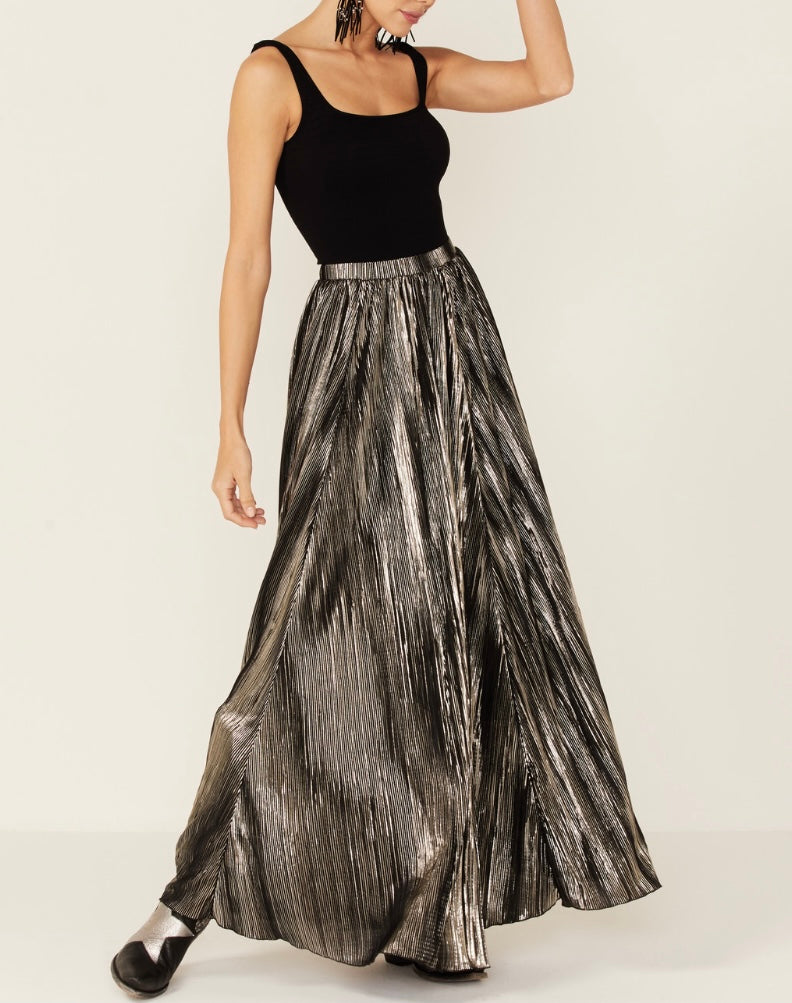 Tasha Polizzi Lusha Black Metallic Skirt