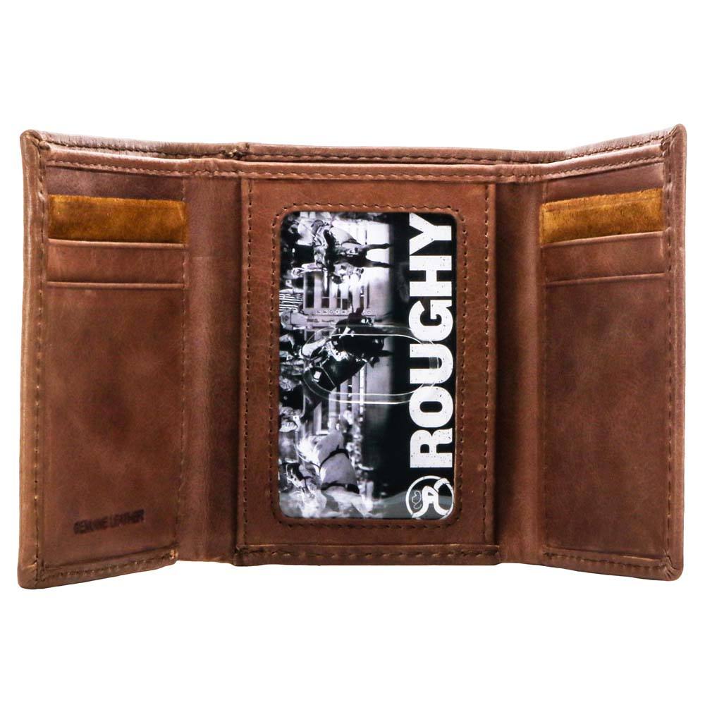 Roughy classic hooey brown leather trifold wallet