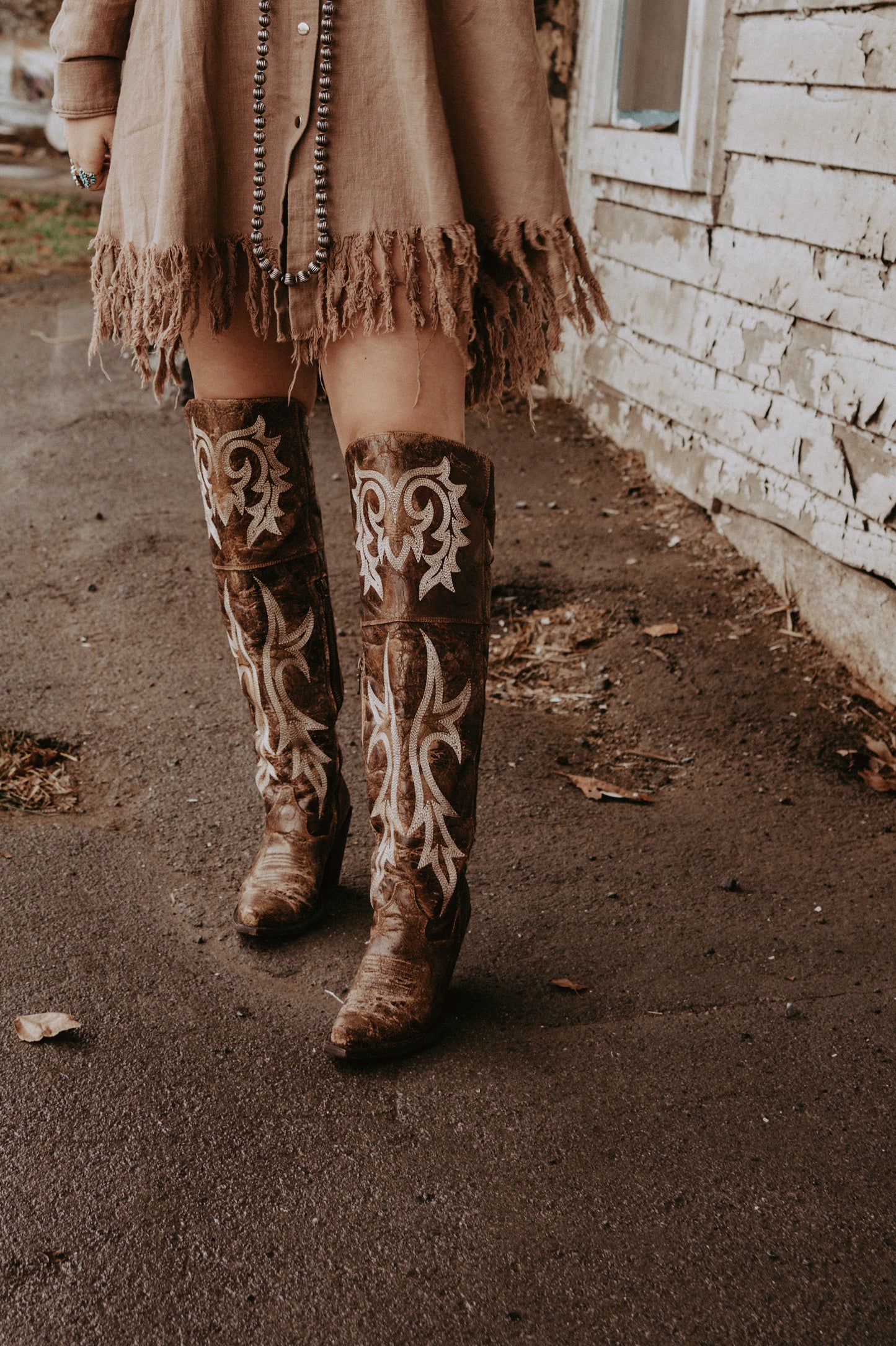 Jolene Jilted Distressed Knee High Boots women's dp3709