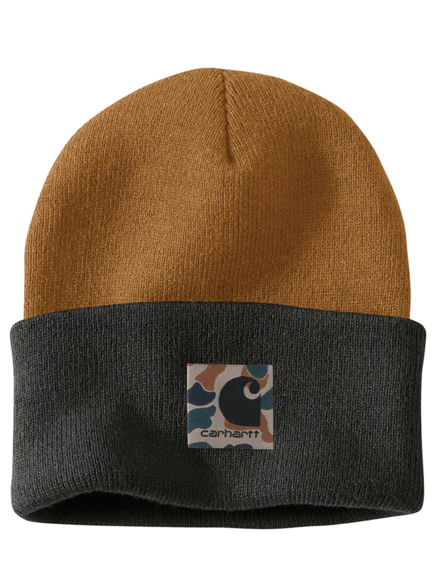 Carhartt Brown Camo Patch Knit Beanie