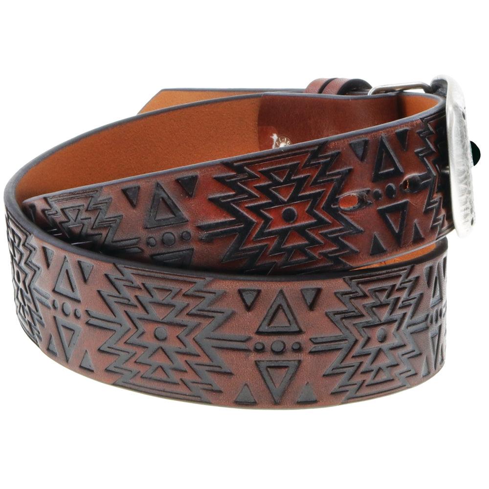 Black Stone Aztec Branded Hooey Women's Belt