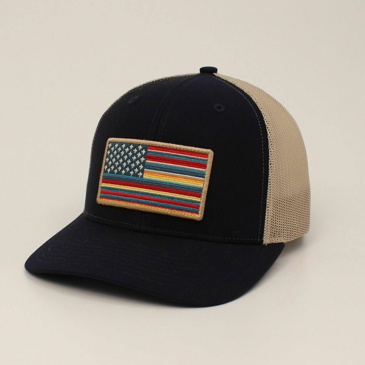 Men's Ariat Navy USA Flag Patch SnapBack