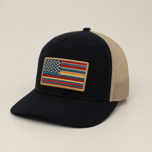 Men's Ariat Navy USA Flag Patch SnapBack
