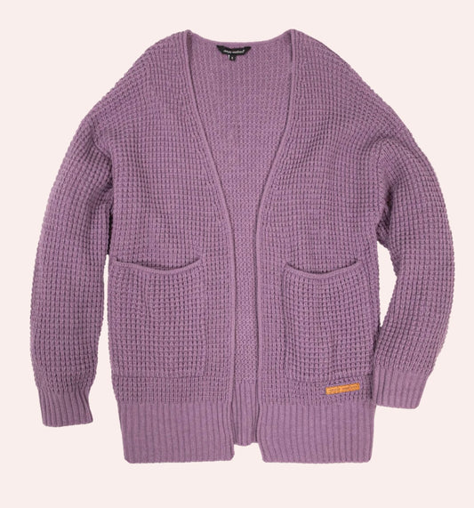 Plum Waffle Knit Cardi Simply Southern