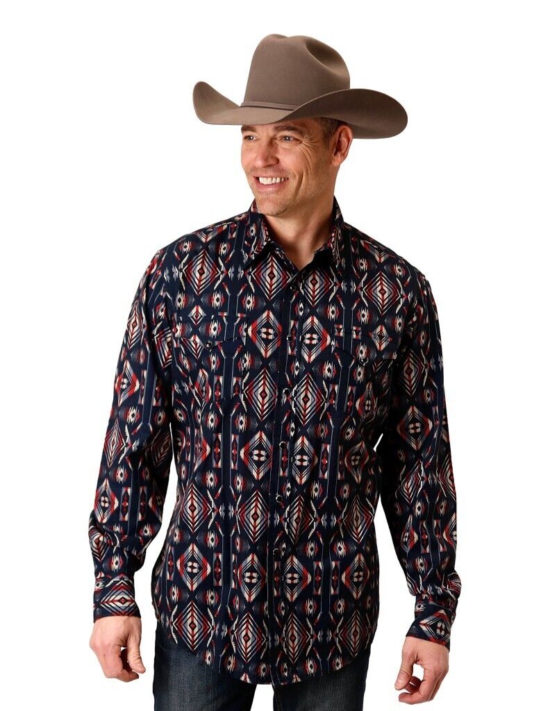 Roper Black Aztec Men's Western Snap
