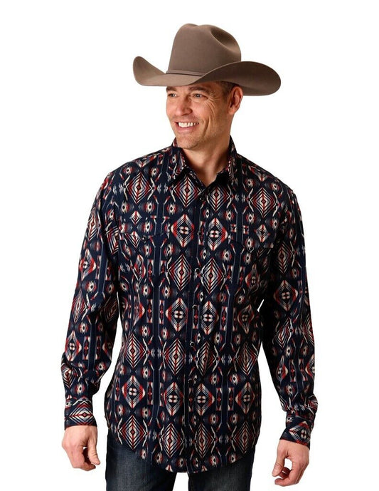 Roper Black Aztec Men's Western Snap