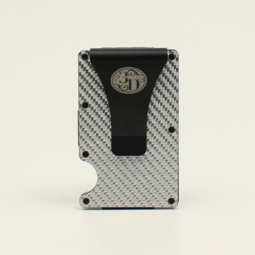 3D Men's Carbon Fiber Utility Wallet Silver