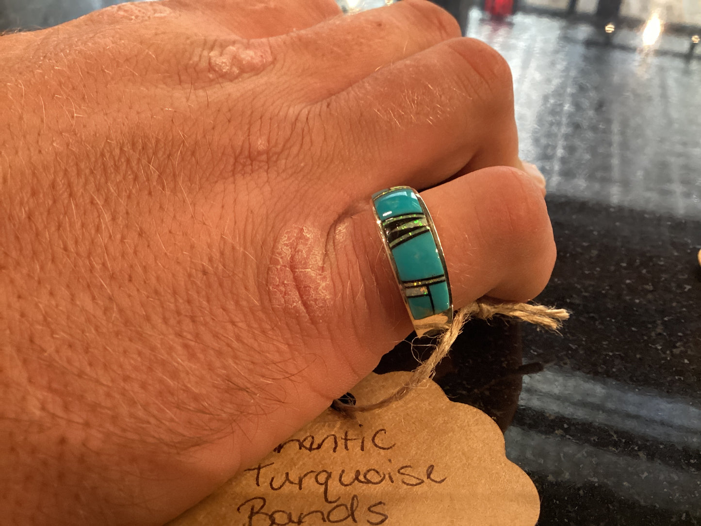 Authentic Turquoise Bands Ring