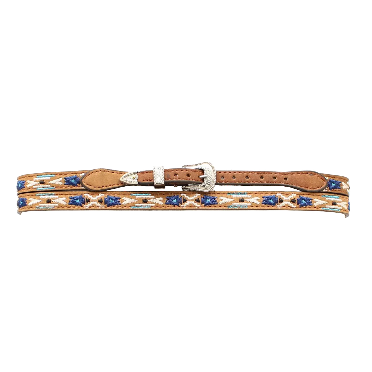 Blue Embroidered Hat Band
