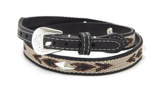 M&F Western Brown Embroidered Diamond with Concho Hatband