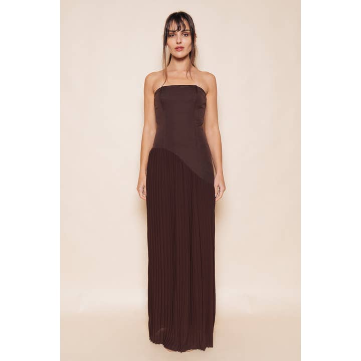 Strapless Chocolate Maxi Dress
