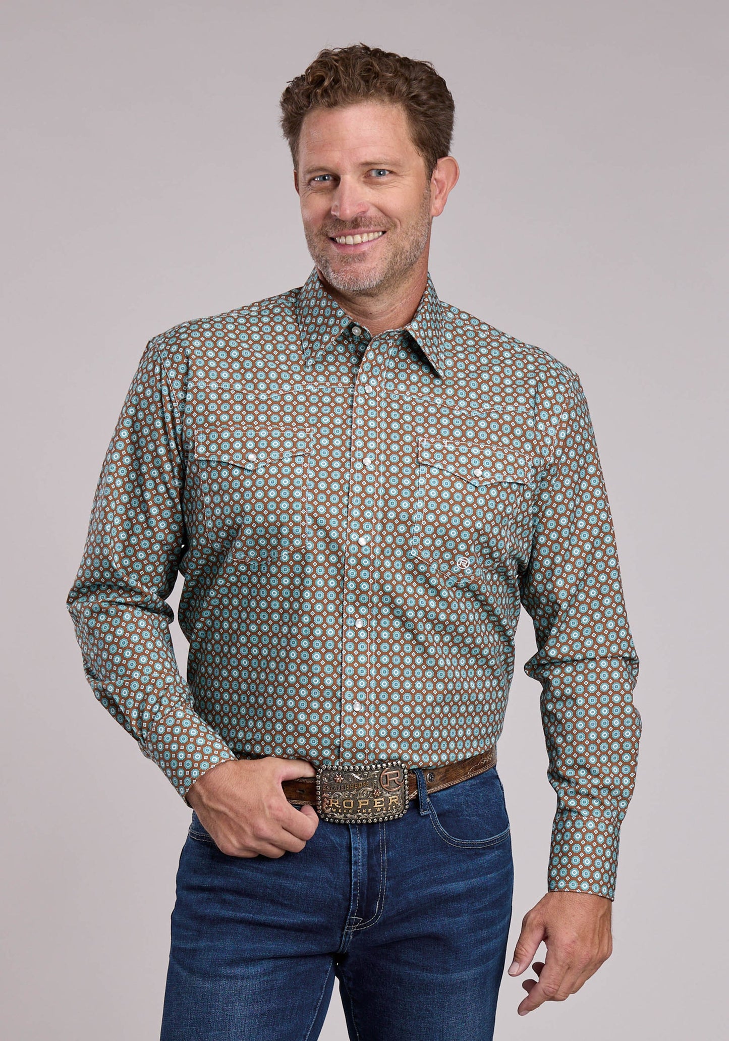 Roper Turquoise Diamond Shirt