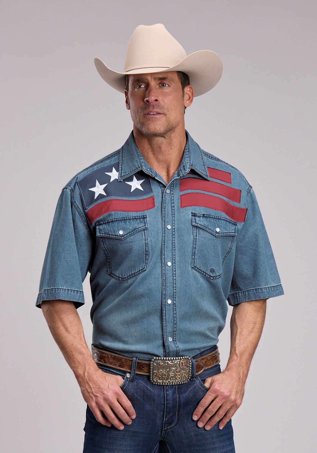 Roper Denim Stars & Stripes Short Sleeve Shirt