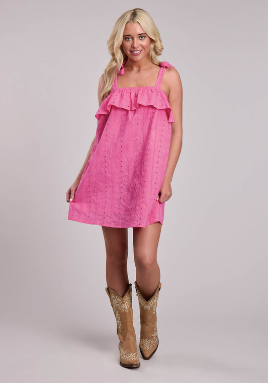 Roper Pink Eyelet Dress