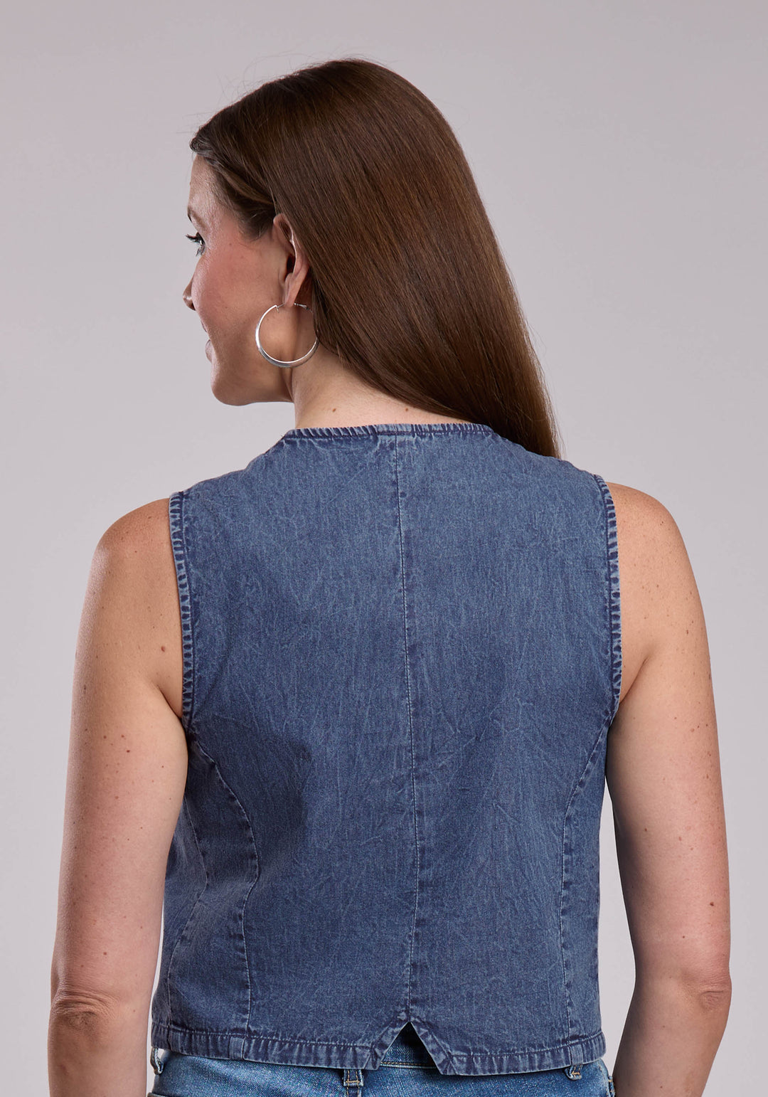 Roper Embroider Denim Vest Top