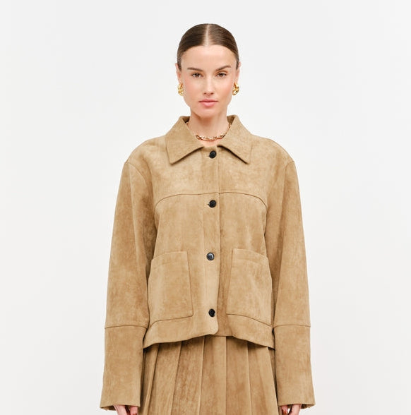 Junie Sand Faux Suede Jacket