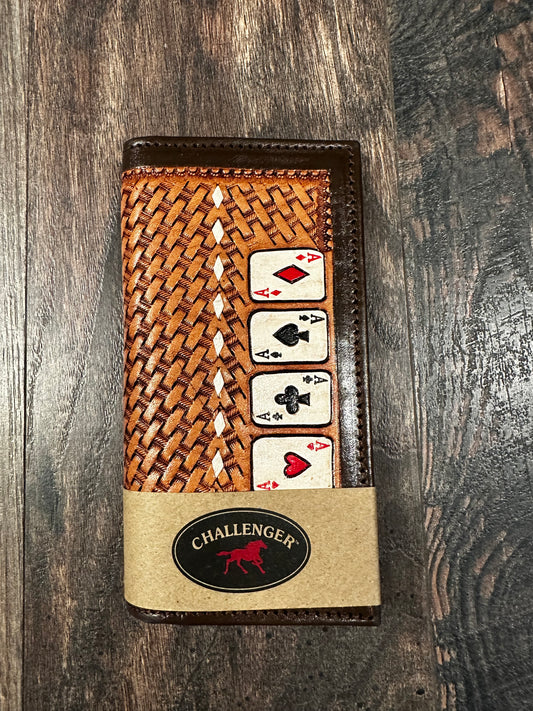 Aces Basket Stitch Rodeo Wallet