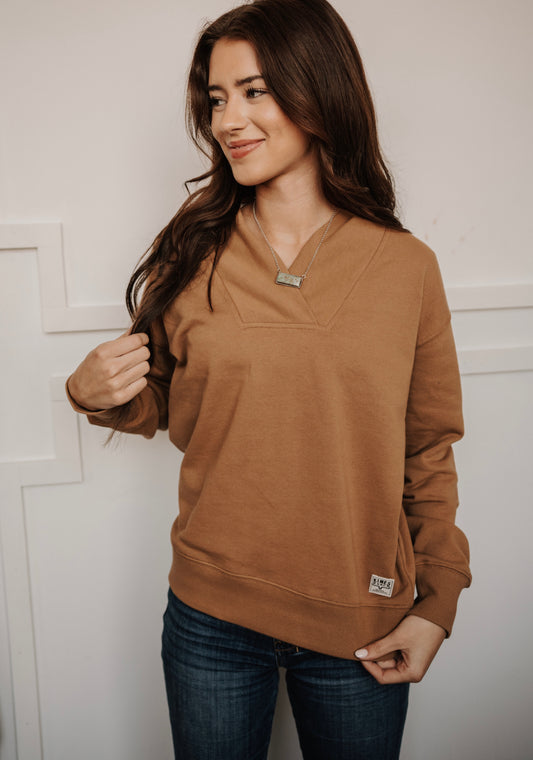 Kimes Sandy Tan Cropped Crew